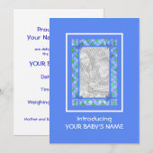 Nouveau bébé Carte photo Faire-part pour bébé pers (Devant / Derrière)