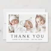 Nouveau bébé faire-part 3 photo carte de remerciem (Devant)