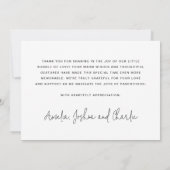 Nouveau bébé faire-part 3 photo carte de remerciem (Dos)