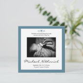 Nouveau bébé Faire-part de naissance bleu garçon (Debout devant)