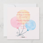 Nouveau bébé Faire-part de naissance fille (Dos)