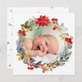 nouveau bébé faire-part Joyeux Noël (Devant / Derrière)