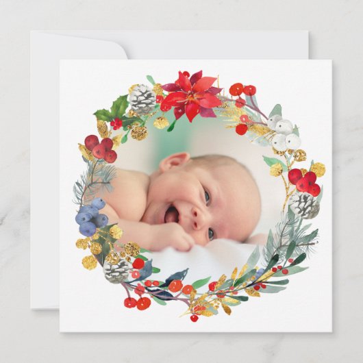 nouveau bébé faire-part Joyeux Noël (Devant)