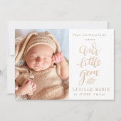 Nouveau bébé Faire-part Notre petit script Gem (Devant)
