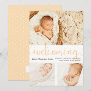 Nouveau bébé Faire-part Trois photos