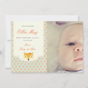 nouveau bébé fille faire-part bois carte photo ren