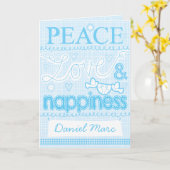 Nouveau bébé garçon cousu carte (Fleur jaune)