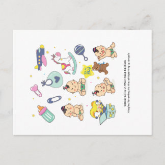 Nouveau bébé garçon né | Carte de fête de bébé