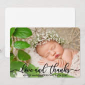 Nouveau bébé moderne Amour et Merci Carte R (Devant / Derrière)