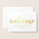 Nouveau bébé moderne Faire-part Gold Foil Card (Devant avec enveloppe)