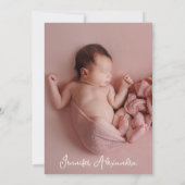 Nouveau bébé moderne Genre Neutre Faire-part flora (Dos)