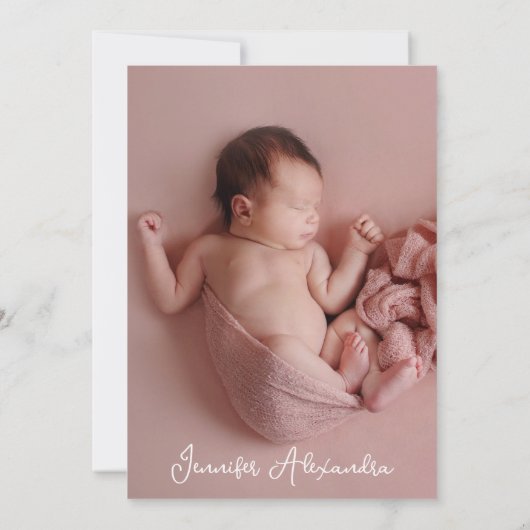 Nouveau bébé moderne Genre Neutre Faire-part flora (Dos)