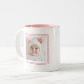 Nouveau bébé Mug photo moderne avec citation | Nou (Devant gauche)