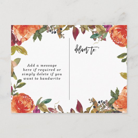 nouveau bébé petit citrouille automne photo carte (Dos)