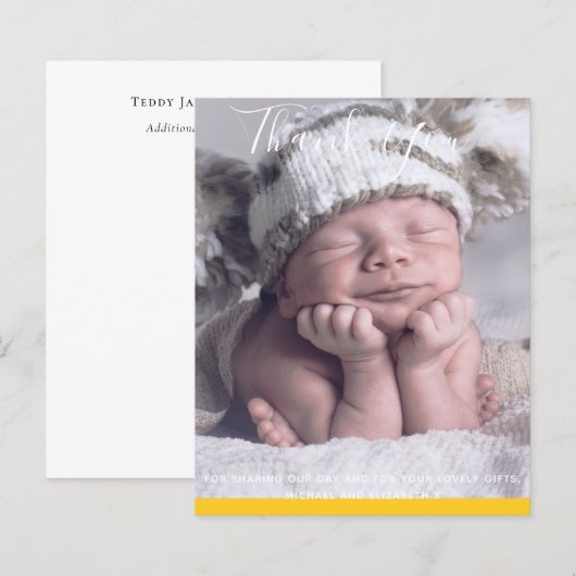 Nouveau bébé photo Merci Cartes Budget moderne (Devant / Derrière)