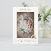 Nouveau bébé rose Boho Rainbow Photo Carte de reme (Debout devant)