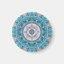 nouveau bloemen mandala magneet