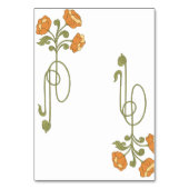 Nouveau Bloemen Trouwtafel Nummers Kaart (Achterkant)