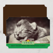 Nouveau Born Kitten et Bonne année! Carte /Chats (Devant / Derrière)