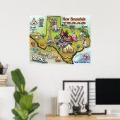 Nouveau Braunfels TEXAS Carte Poster (Bureau à domicile)