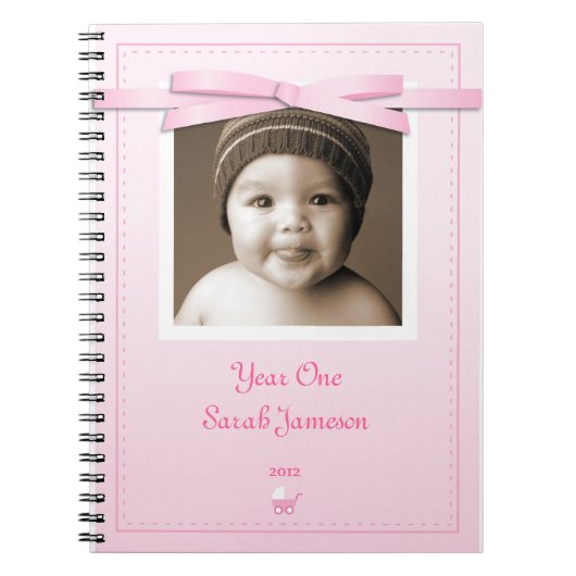 Nouveau Carnet de ruban rose bébé (Devant)