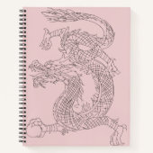 Nouveau Carnet de sketchbook de dragon chinois ros (Devant)