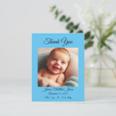 Nouveau Carte de remerciements bébé garçon/Faire-p (Debout devant)