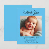 Nouveau Carte de remerciements bébé garçon/Faire-p (Devant / Derrière)