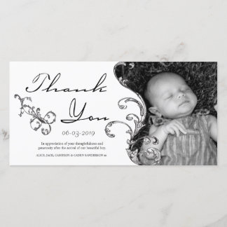 Nouveau carte de remerciements de bébé de Flourish