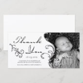 Nouveau carte de remerciements de bébé de Flourish (Devant / Derrière)