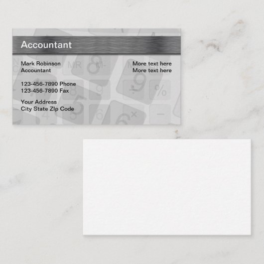 Nouveau Carte de visite comptable (Devant / Derrière)