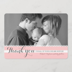 Nouveau carte photo assez rose de Merci de bébé