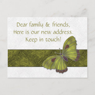 Nouveau Cartes d'adresses invités Papillon Brocade