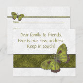 Nouveau Cartes d'adresses invités Papillon Brocade (Devant / Derrière)