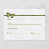 Nouveau Cartes d'adresses invités Papillon Brocade (Dos)