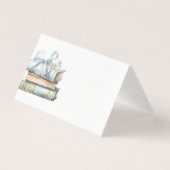 Nouveau Chapitre Blue Bow Books Baby shower carte  (Front)