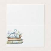 Nouveau Chapitre Blue Bow Books Baby shower carte  (Outside Unfolded)