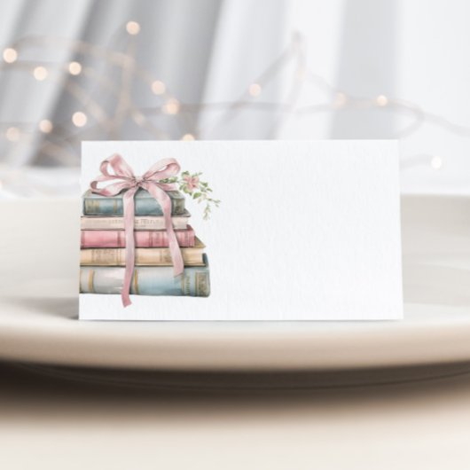 Nouveau chapitre Pink Bow Books Baby shower carte