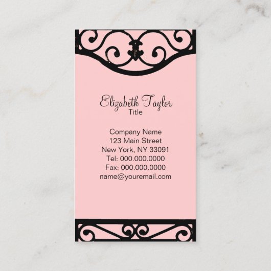 Nouveau chic ~ Carte de visite (Dos)