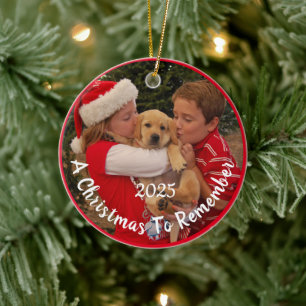 Nouveau chiot pour Noël - Ornement en céramique pe