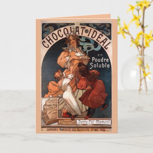 Nouveau Chocolate Verjaardag Kaart (Gele Bloem)