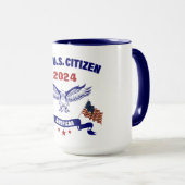 Nouveau citoyen américain 2024 Mug (Devant droit)