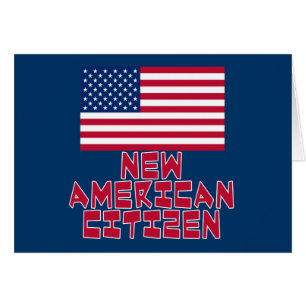 Nouveau citoyen américain avec le drapeau