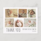 Nouveau collage photo carte de remerciements bébé (Devant)