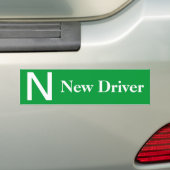 Nouveau conducteur autocollant pare-chocs vert (En voiture)