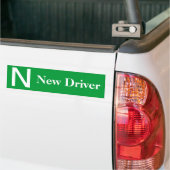 Nouveau conducteur autocollant pare-chocs vert (Sur camion)