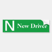 Nouveau conducteur autocollant pare-chocs vert (Devant)