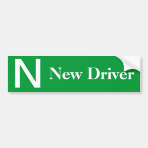 Nouveau conducteur autocollant pare-chocs vert