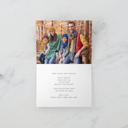 Nouveau cou de la forêt Photo Moving Faire-part (Intérieur)