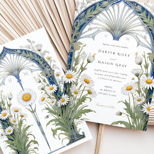 Nouveau Daisy Garden Huwelijksuitnodiging Kaart